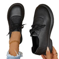 Plus size women's flats for export - new autumn  collection: comfortable, versatile, round-toe, flat, soft leather loafers for moms