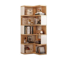 Corner bookshelf floor-standing storage rack home organizer living room corner multi-tier storage shelf simple solid wood bookcase