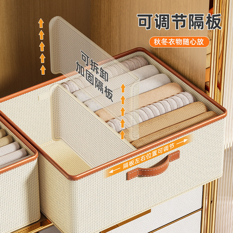 Clothes storage box Foldable underwear storage box Wardrobe sorting storage box Household clothing storage artifact