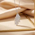 Popular popular exquisite full diamond inlaid zirconium feather necklace accessible luxury niche women's easiest for matchelegant titanium steel clavicle chain jewelry