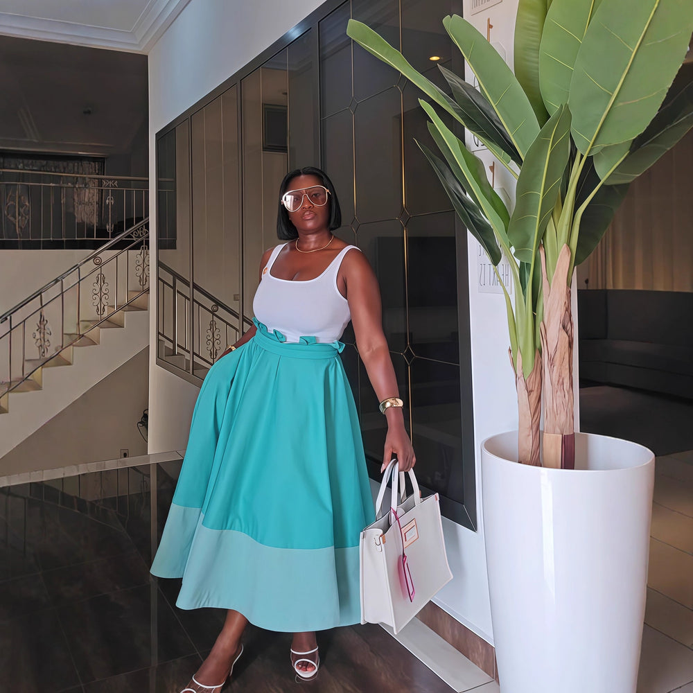European and american cross-border chic women's fall  new collection: waist-cinching pleated a-line skirt - fashionable and versatile