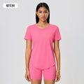 Summer lightweight loose-fit yoga short sleeve women's brushed breathable fitness top - quick-dry activewear for running and exercise (ds075)