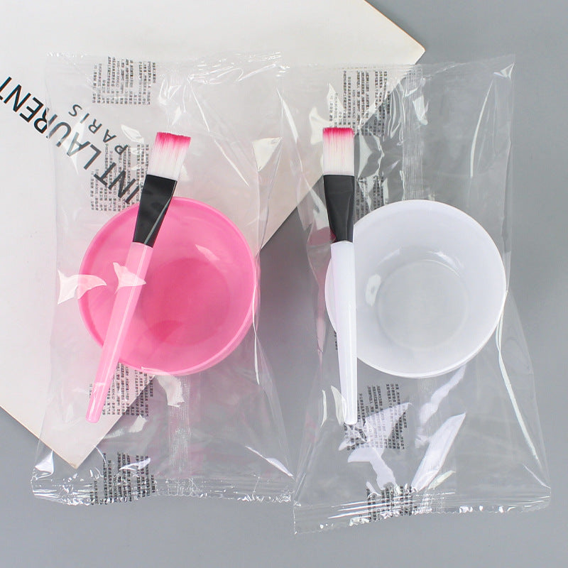 Beauty tool supplies mask bowl brush suit individually packaged mask bowl + mask brush plastic bowl makeup brush