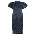 Am030302 designer stand collar flared sleeve dress - elegant lace see-through mini dress