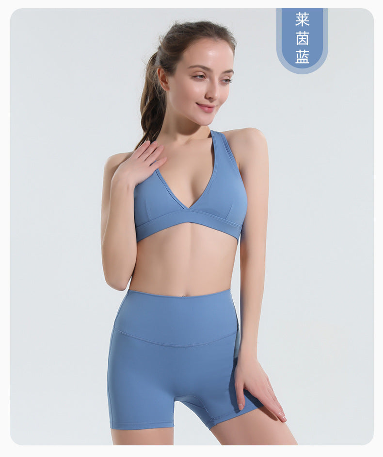 Anti-sagging seamless sports bra for women, professional shockproof breathable wireless running bra, yoga sports bra