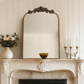 French iron art retro carved dressing table mirror model room for home wall-mounted bathroom mirror fashion full-length dressing mirror