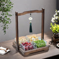 Lifting plate [four compartments] + transparent glass bowl