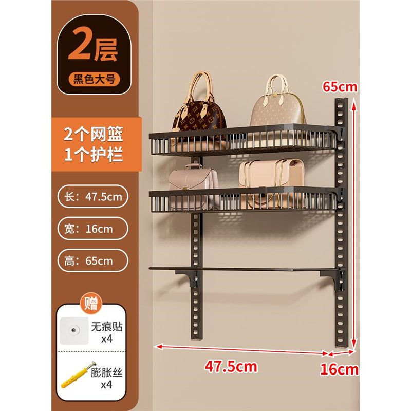 No-drill door back organizer, narrow gap wall-mounted multi-tier shelf, bathroom wall storage rack, toilet cabinet side organizer