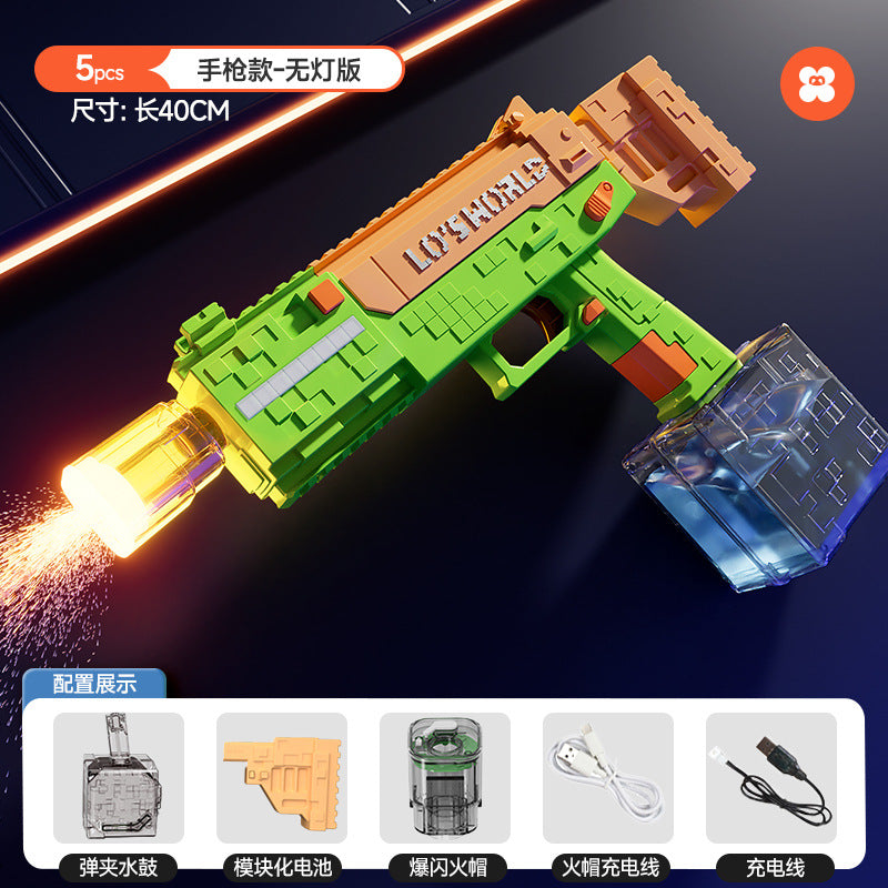 Summer kids' light-up electric automatic water gun - long range, high capacity, outdoor beach water spray toy