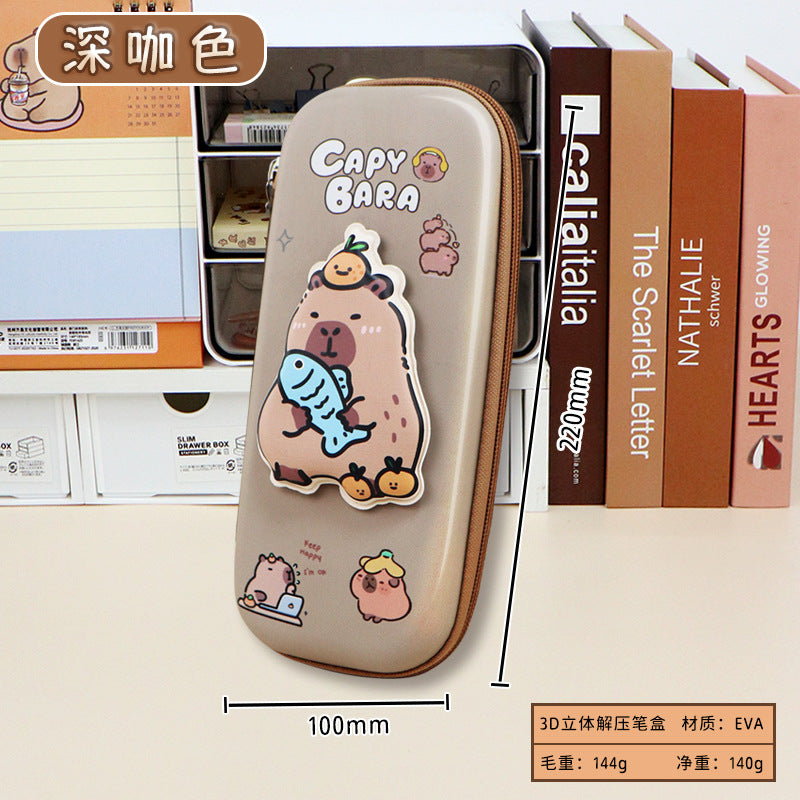 Factory direct sales 3D decompression Korean version creative multi-function large-capacity pencil case kindergarten cartoon cute pet stationery box