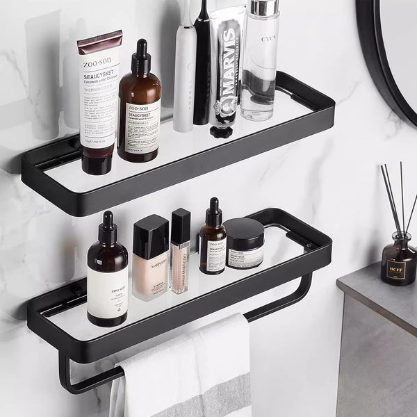 Toilet rack Premium bathroom washstand Storage rack Glass vanity table Wall-mounted non-punching shelf