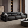 Source factory small black cow genuine leather sofa modern small apartment sofa living room down black leather sofa