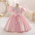 Export ready-made girl evening dress section cloth puff sleeve princess dress one year old dress flower girl