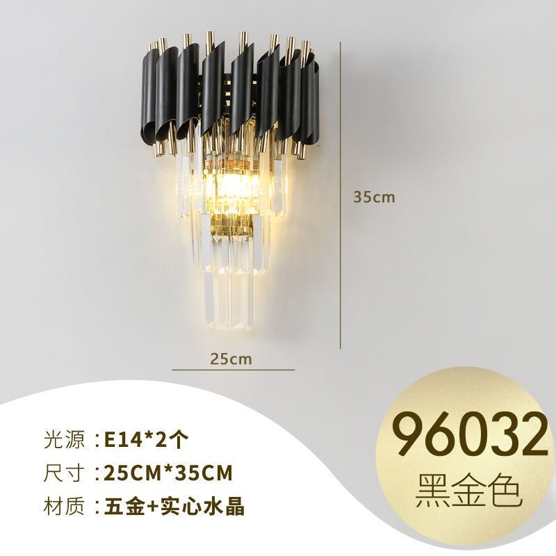 Luxury crystal wall sconce led - minimalist style for living room tv background, bedroom bedside, hallway, aisle, and stairway