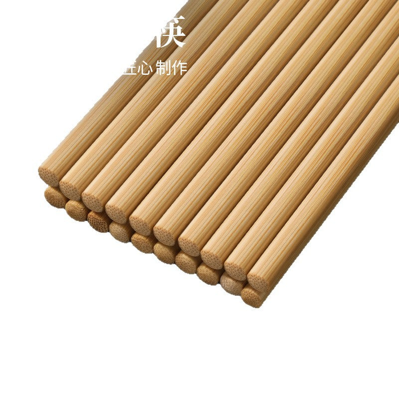 New 2025 natural bamboo chopsticks - premium solid wood, non-slip, extra-long, high-temperature resistant, perfect for hot pot and frying