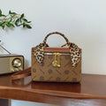 2025 new box bag silk scarf high-end fashion printed letter versatile shoulder crossbody small square bag