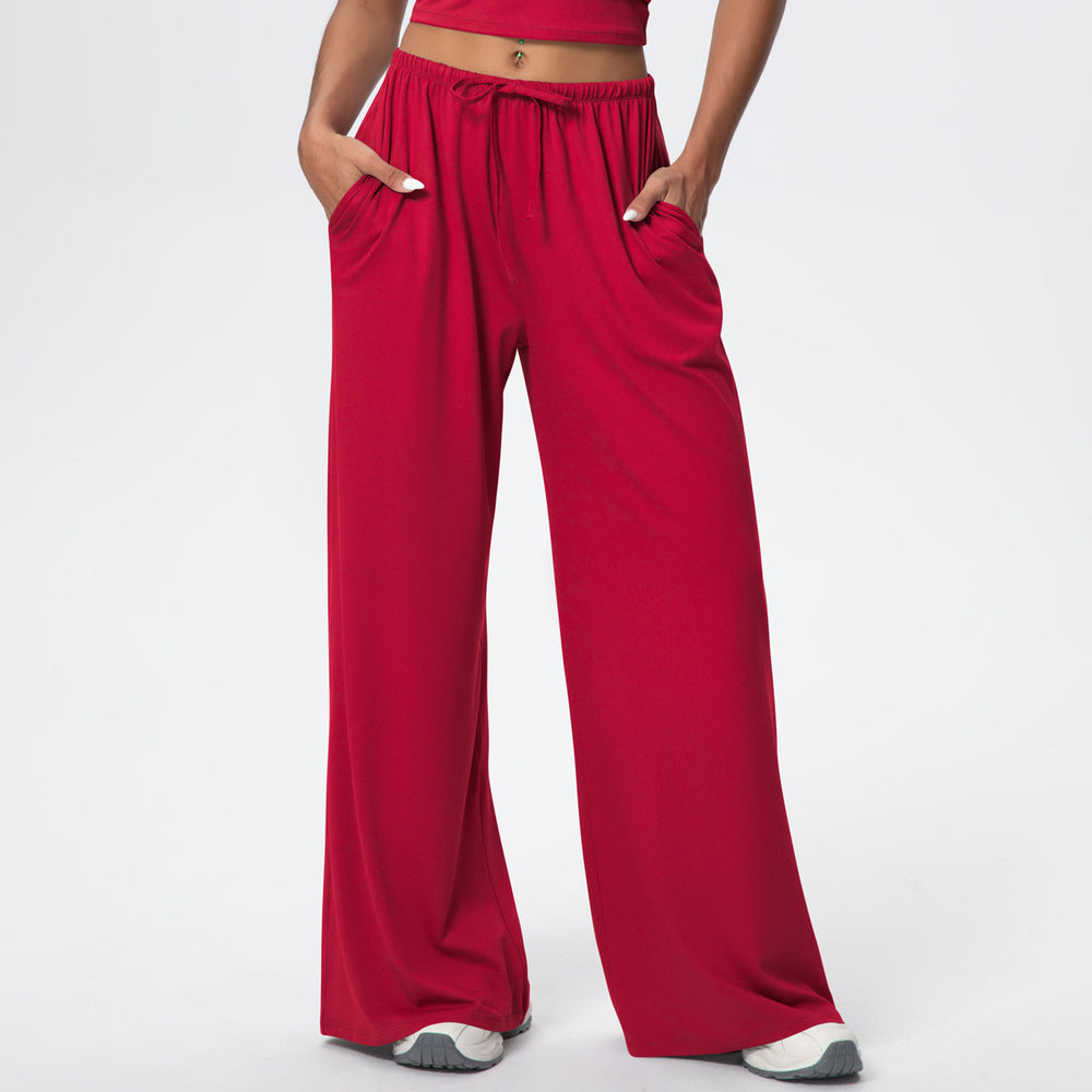 New arrival cross-border brushed pants drape drawstring pants loosecasual pants women's sports fitness elastic loose pants women