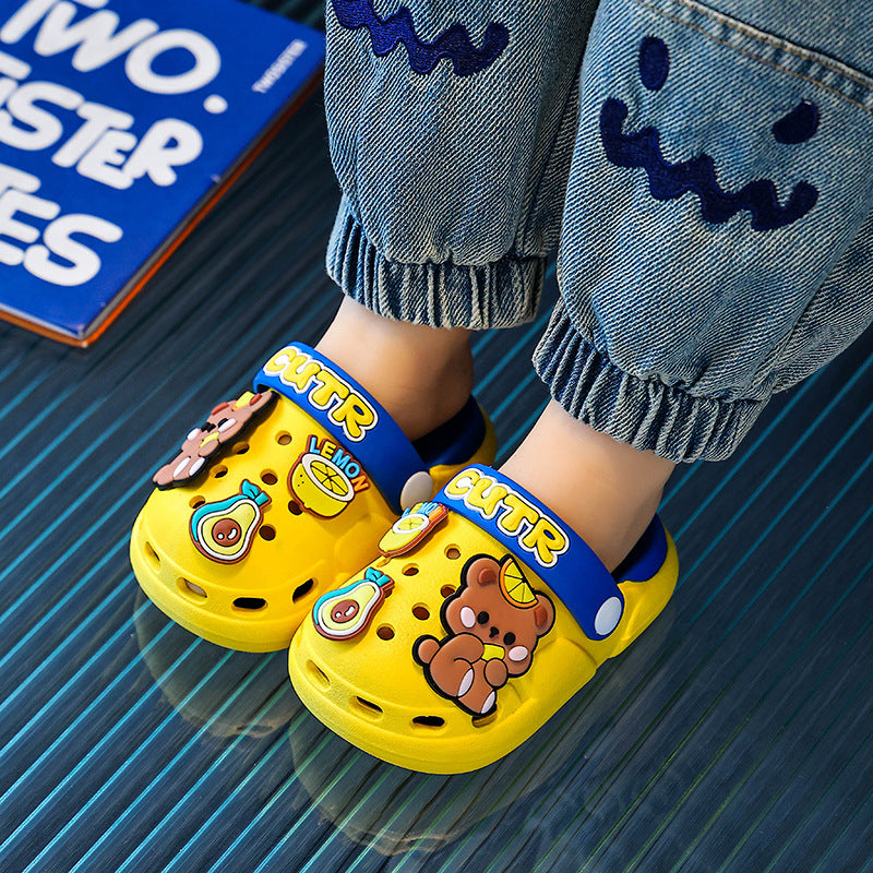 Kids' clogs: summer indoor anti-slip cartoon sandals for boys and girls, toddler to big kid sizes, perfect for indoor, outdoor, beach, and everyday wear