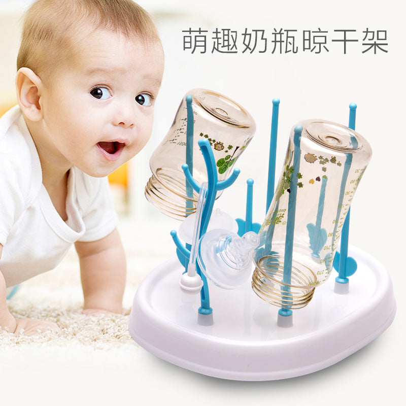 Baby bottle storage box drying rack with cover dustproof drain bracket water cup rack storage drain drying bottle rack