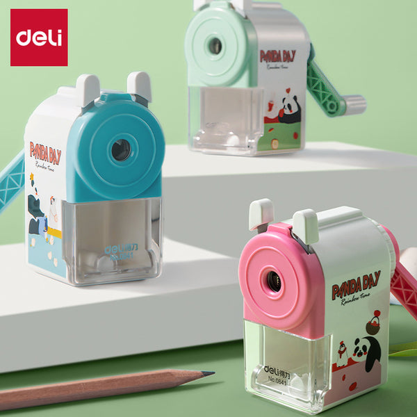 Deli 0641 pencil sharpener, hand crank, children's cute pencil sharpener, pencil sharpener, student pencil sharpener