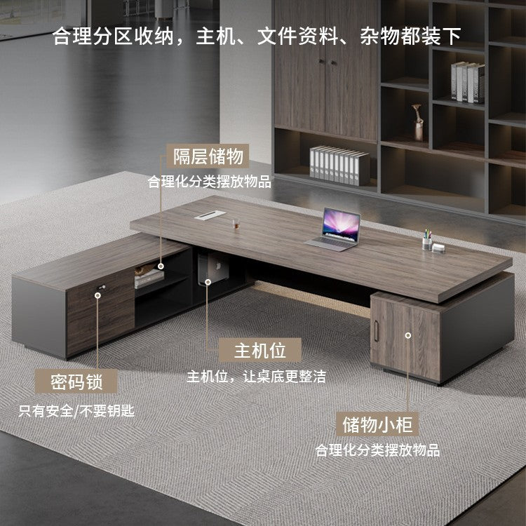 Saint li office desk - luxurious executive office desk and chair set - minimalist modern ceo desk - cross-border e-commerce
