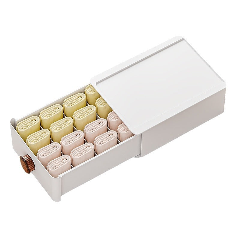 Aromatherapy underwear storage box, underwear, underwear, socks finishing box, close-fitting clothing grid three-in-one storage artifact