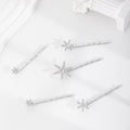 Wholesale alloy snowflake headwear - european & american cross-border e-commerce rhinestone jewelry - fashionable autumn/winter women's diamond-studded hair clip set