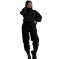2025 spring/autumn hot-selling new women's amazon fashion solid color loose zip-up stand collar hoodie casual 2-piece set