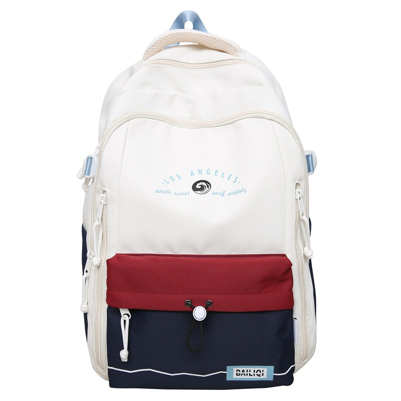 Backpack girl's friend: fresh, japanese-style school backpack - large capacity, cute color block design for middle and high school students