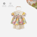 Girls' princess dress set -  summer korean style floral dress, cute princess dress with shorts for toddlers