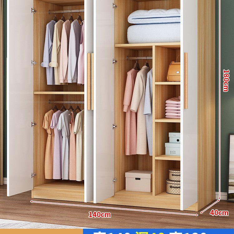 Wardrobe household bedroom wardrobe economical rental room small apartment simple assembly solid wood storage large wardrobe