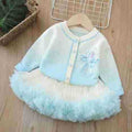 Girls' cardigan elsa princess outerwear sweater set