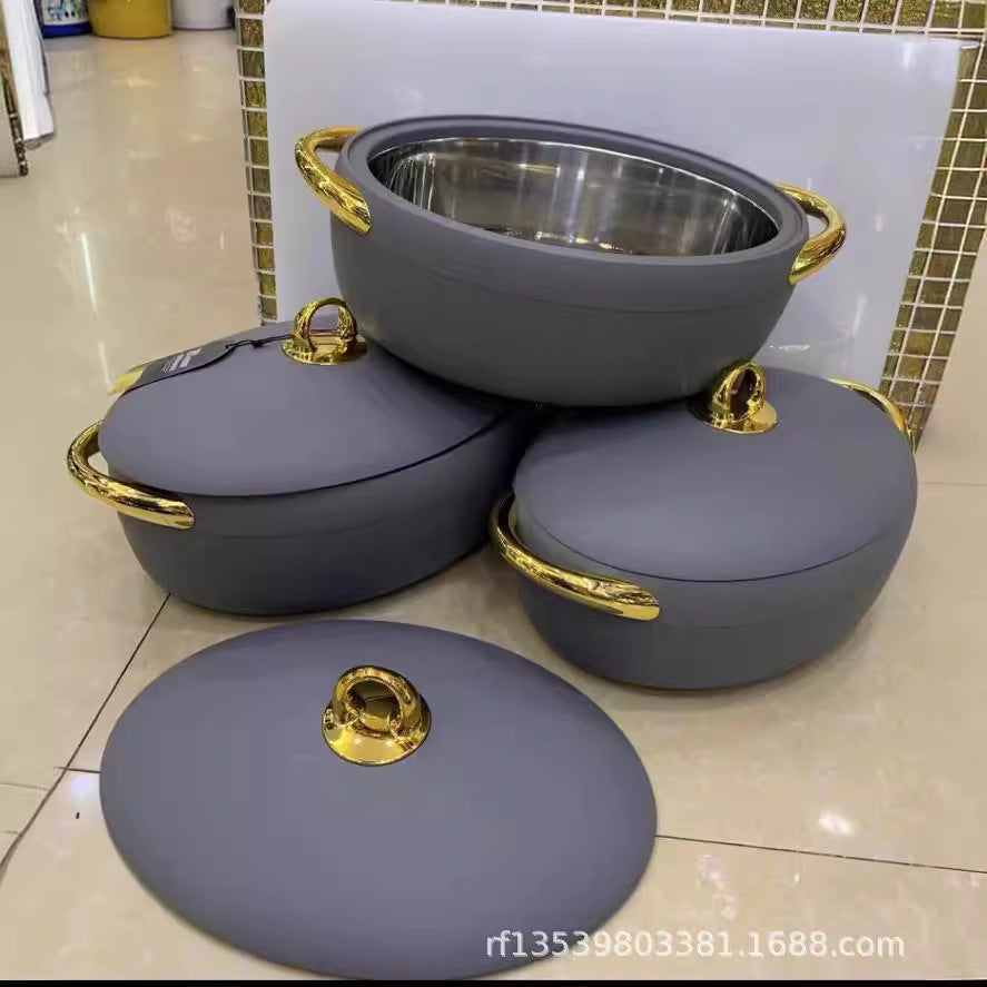 Export african heat preservation box2l2.5l3lexport3pcs set egg-shaped thermal insulation box