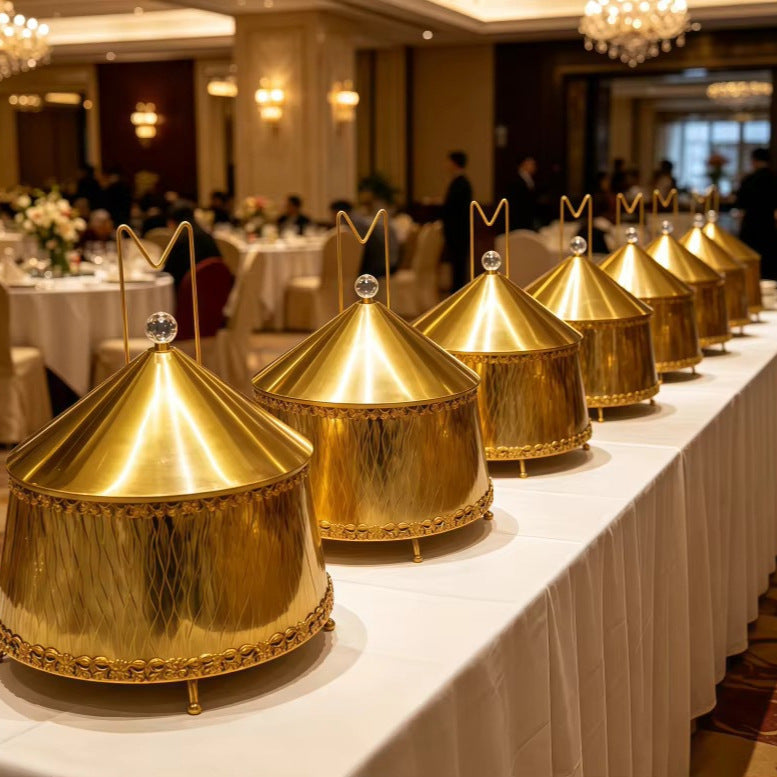Gold stainless steel buffet warmer, 9l arabian style buffet stove, commercial hotel food warmer