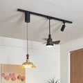 French retro fan light stretchable hover adjustable track restaurant chandelier glass medieval movable ceiling fan light