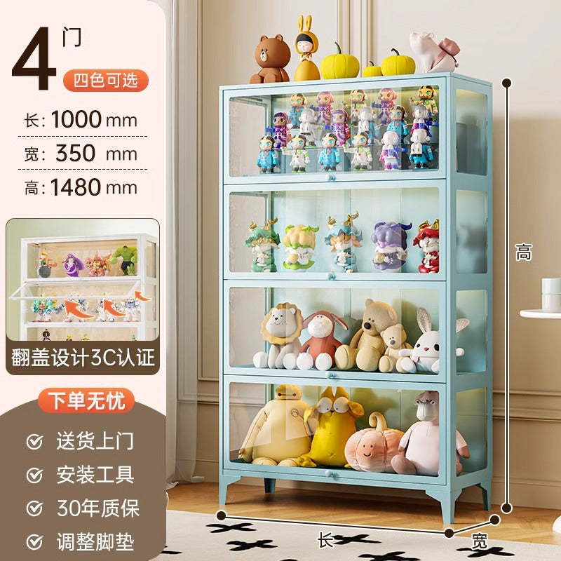 Figure display cabinet glass display cabinet model display rack steel storage cabinet for home dustproof collection storage cabinet