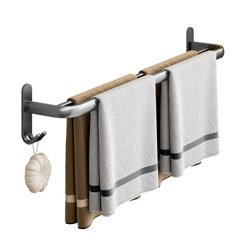 No punching towel rack, bathroom space aluminum bath towel hanging rod, bathroom hanger, storage rack, single and double bar towel bar.