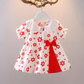Korean children's summer new arrivals: floral short-sleeve dress - korean style princess sweet floral dress for baby girls
