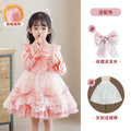 Lolita style girls' princess dress - new long sleeve satin bowknot mesh children's dress for little girls and babies