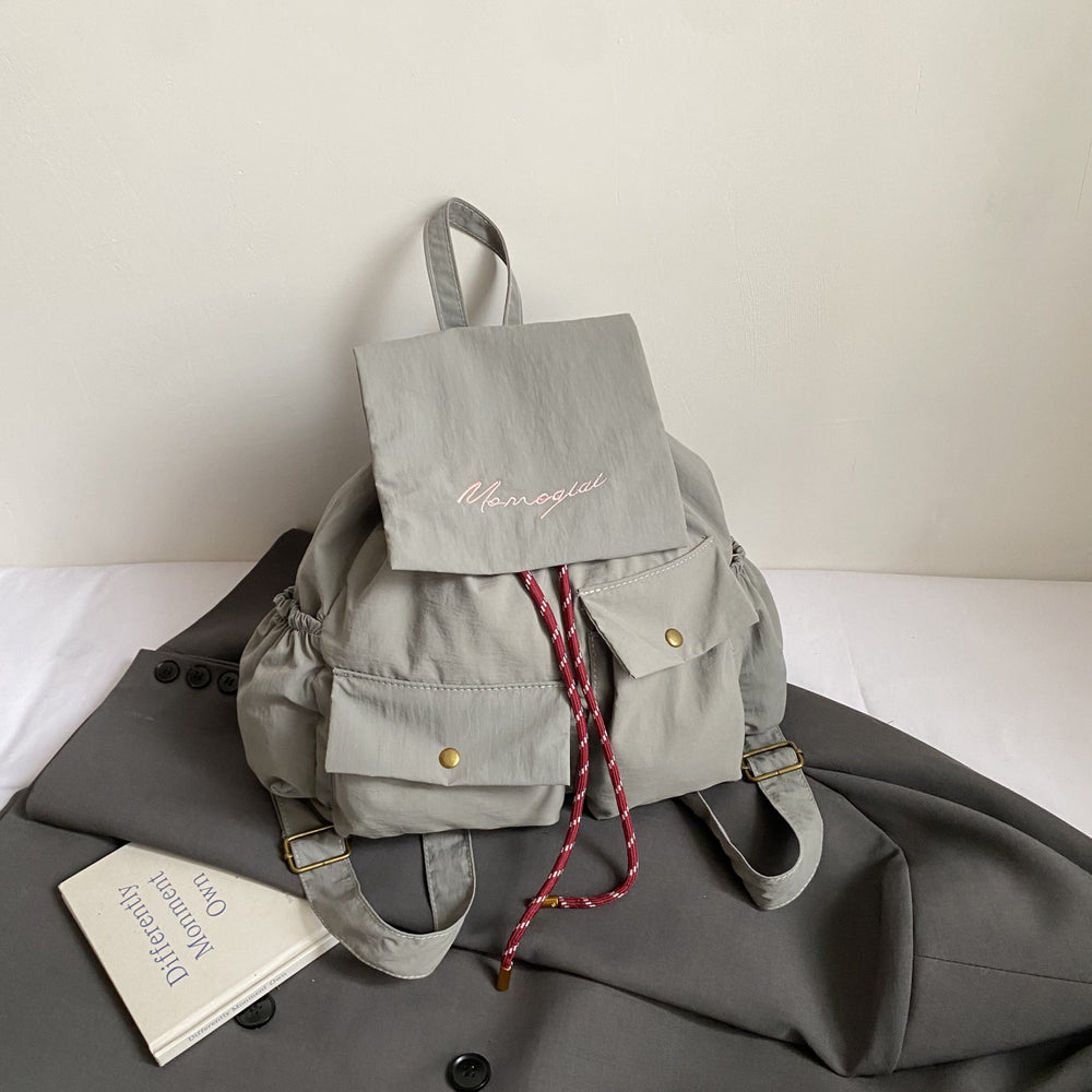 Large capacity women's casual backpack - new autumn collection, unique and versatile, perfect for students, solid color, minimalist design, commuter backpack