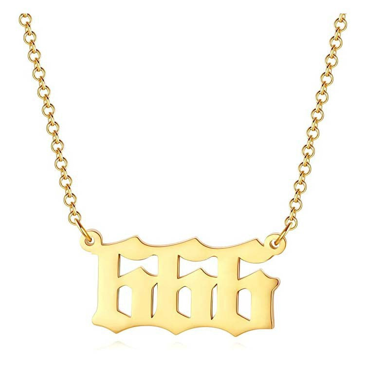 Amazon fashion custom stainless steel pendant necklace - european and american popular numbered choker