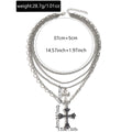 Hip-hop choker wholesale, european and american cross-border jewelry, multi-layered stacked cross pendant necklace, women's high-end collarbone chain