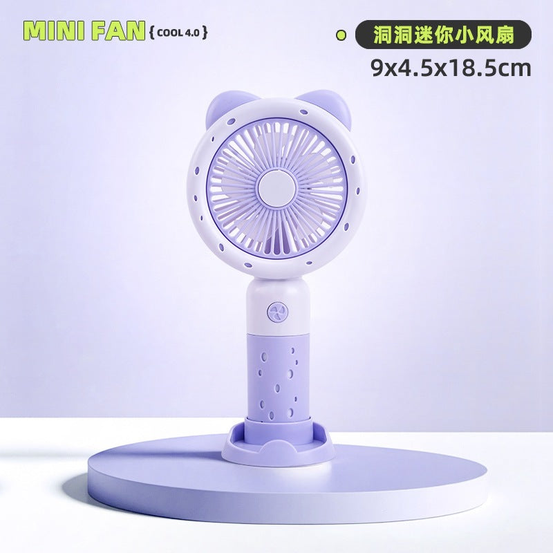 hot-selling handheld mini fan, featuring a cute floral cartoon design. usb powered, desktop mini portable fan, perfect for student gifts and wholesale