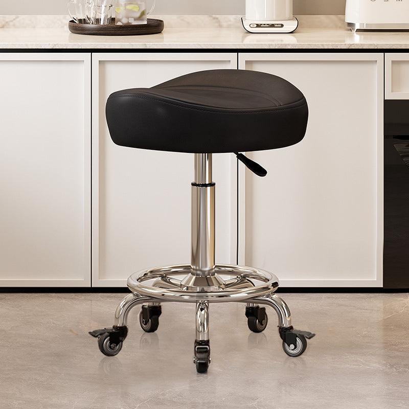 Saddle Chair Kitchen Cooking Chair Front Desk Cashier High Stool Universal Wheel Lifting Chair Beauty Barber Stool