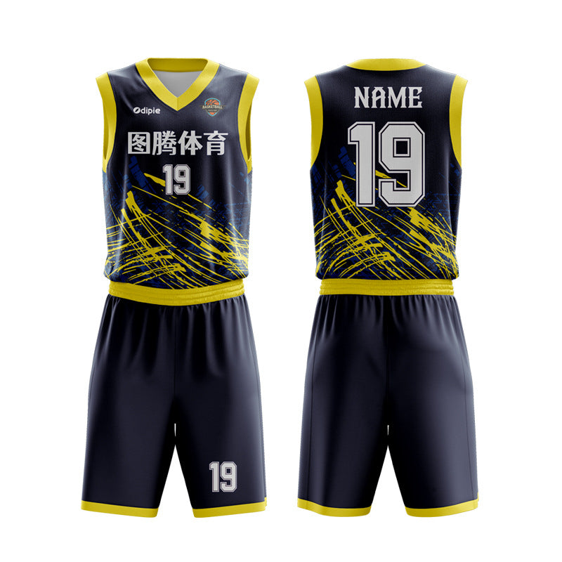 Adult game training jersey sports basketball jersey heat transfer quick drying jersey basketball jersey set custom printing