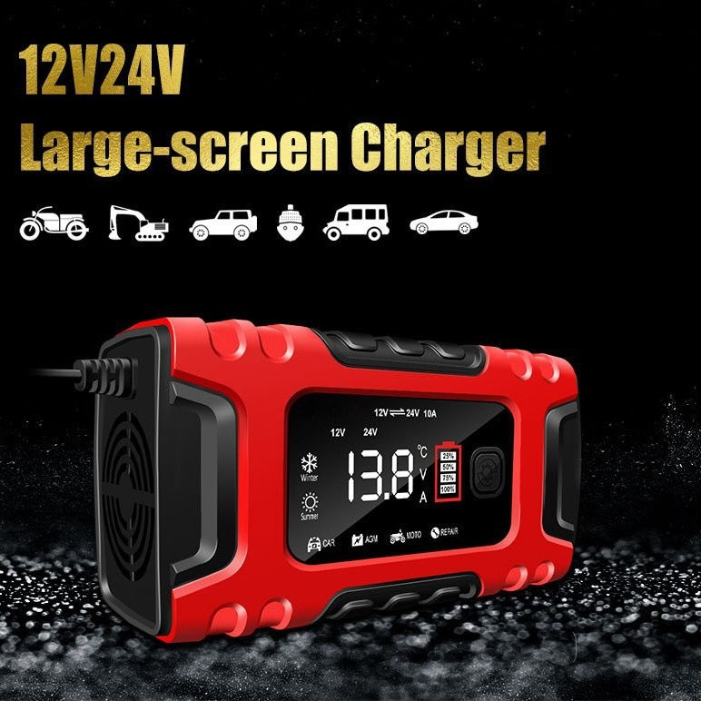 Smart motorcycle battery charger 12v 24v 10a car battery charger battery recharger