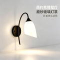 Minimalist iron curved arm wall lamp - bedroom bedside reading light, hotel guest room corridor, home improvement project wall sconce