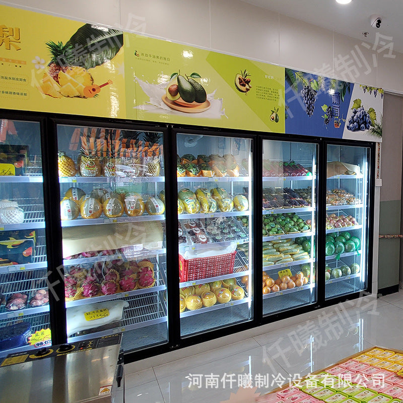 Post-added cold storage glass door vegetable and fruit room quick-freezing room ice room seafood room beverage cabinet meat cabinet air curtain cabinet