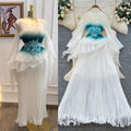 Fairy pleated dress women's summer atmosphere rufflesk-stylehigh waist long skirt whiteelegantpleated skirt