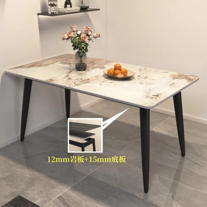 Rock slab dining table and chair combination dining table for home small apartmentaccessible luxury living room dining table rectangular modern marble casual